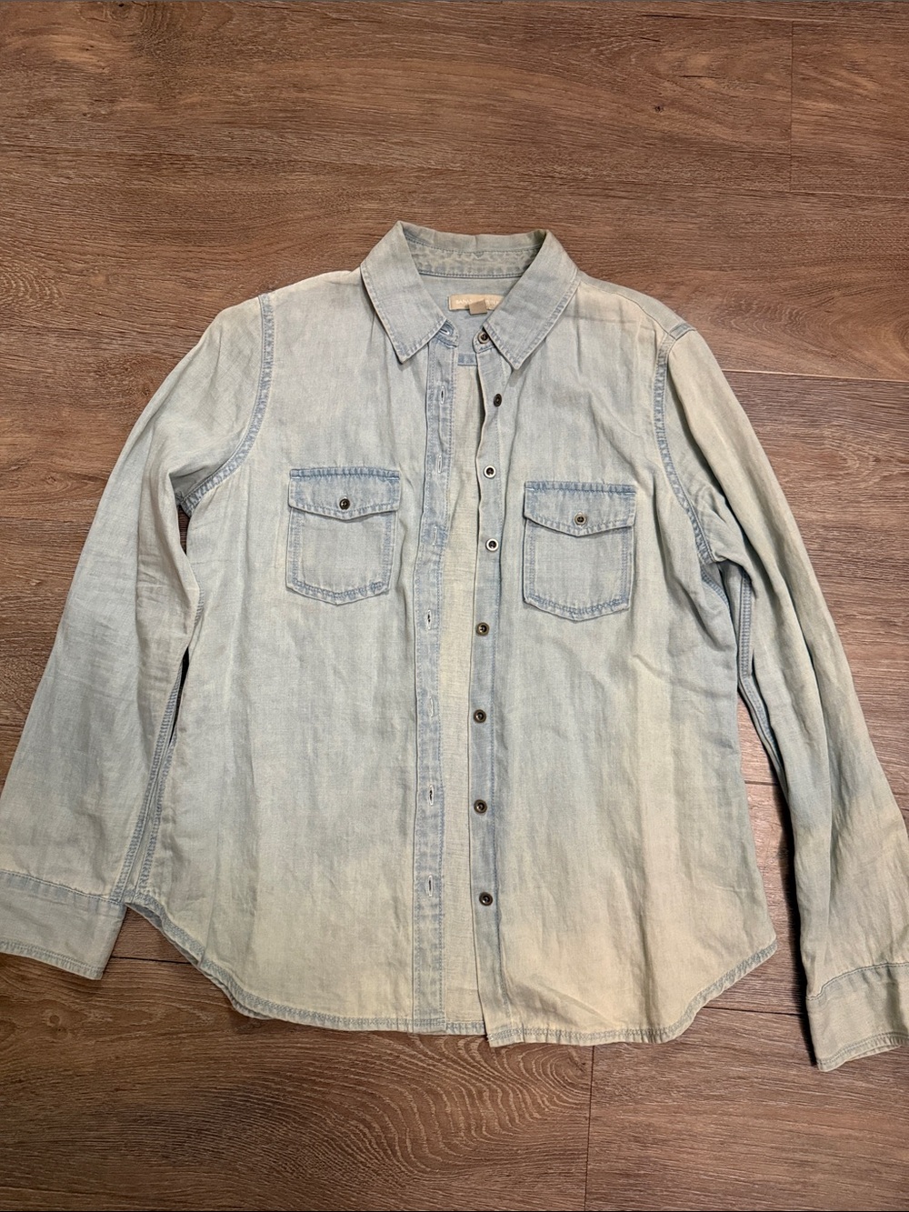 Light Wash Denim Button-Up Shirt